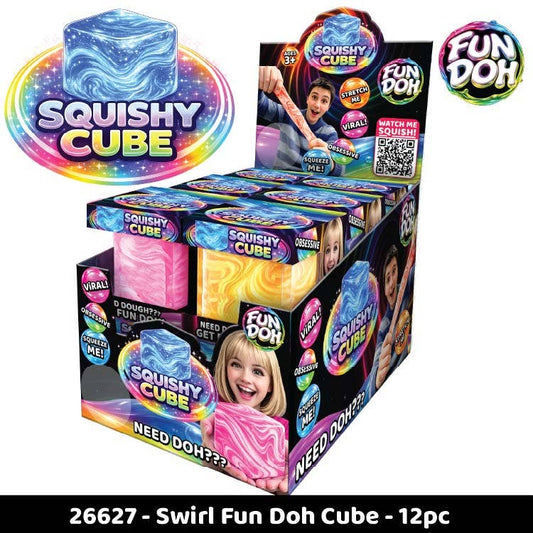 ARRIVES LATE JUNE Fun Doh Swirl Squishy Cubes Viral Assortment MYSTERY COLOR