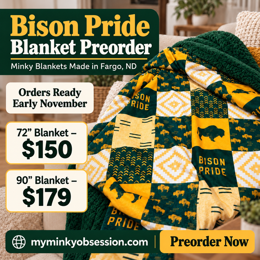 Bison Pride Minky Blanket – Handmade in Fargo, ND | PREORDER