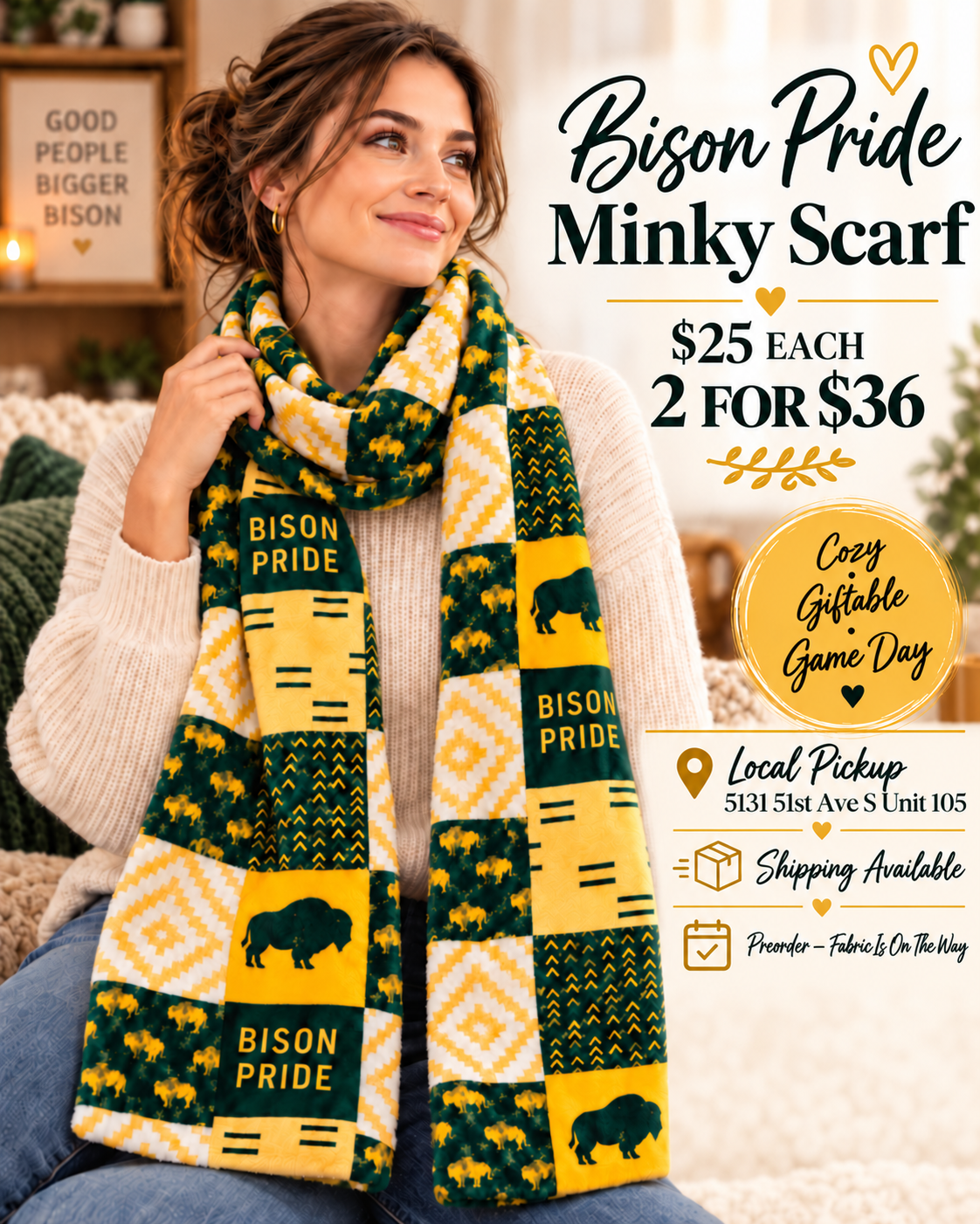Bison Pride Minky Cuddle Scarf