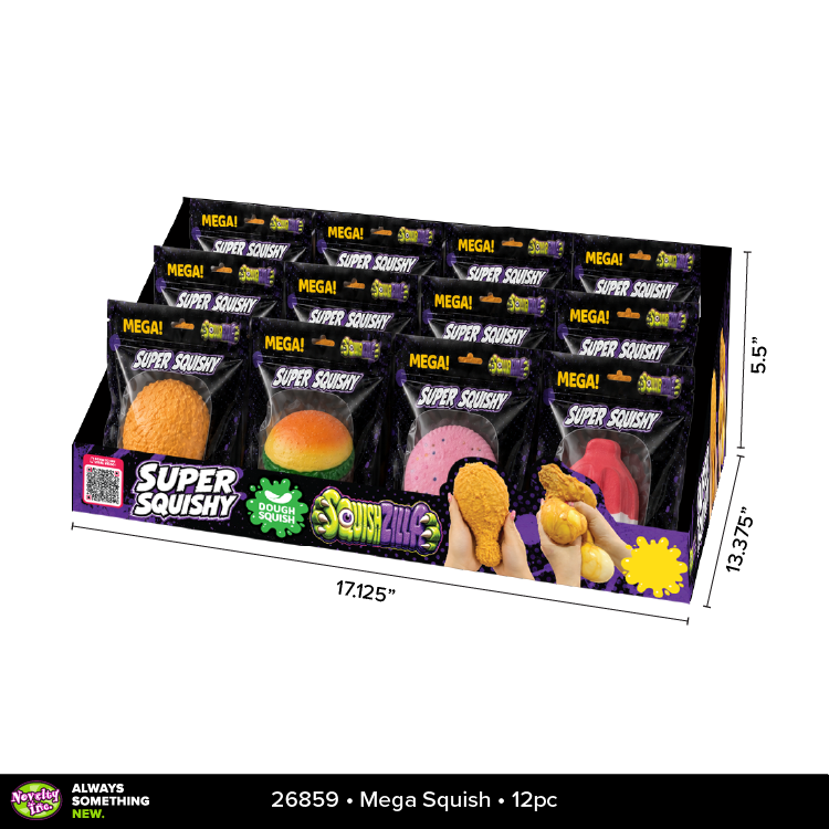 Fun Doh MEGA 8" Food Squishies Sensory Toy - 12/Display: Wholesale Price