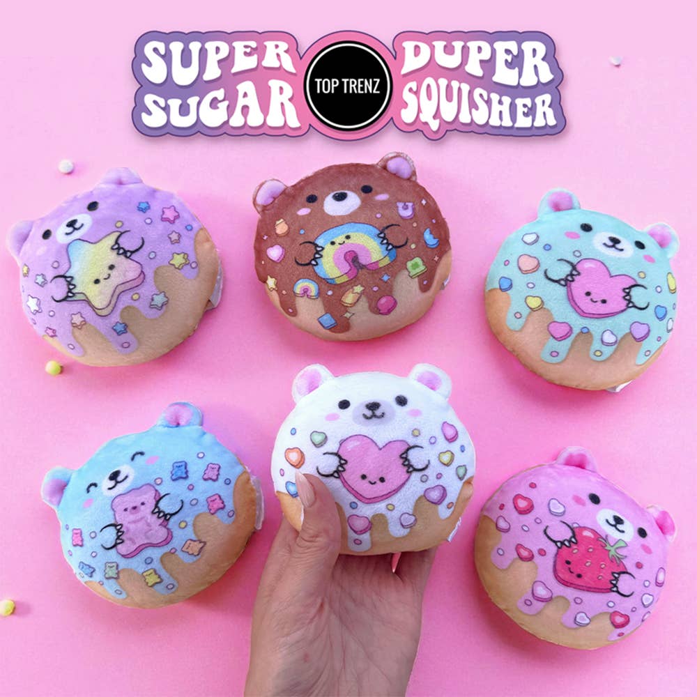 PREORDER ARRIVES EARLY OCTOBER Super Duper Sugar Squisher - Plush Sugar Bear Donuts