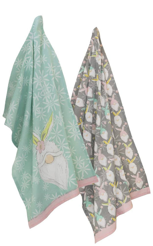 Bunny Gnomes Easter Tea Towel Set of 2