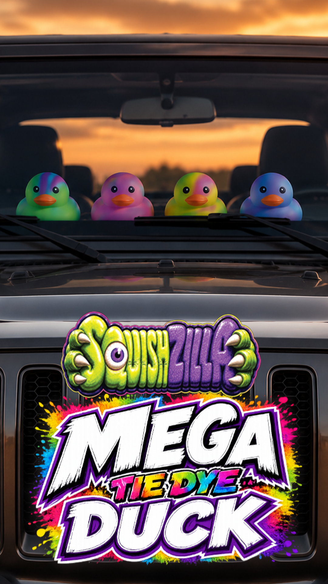 Fun Doh MEGA 5" Squishy Tie Dye Duck Toy Variety - 8/Display