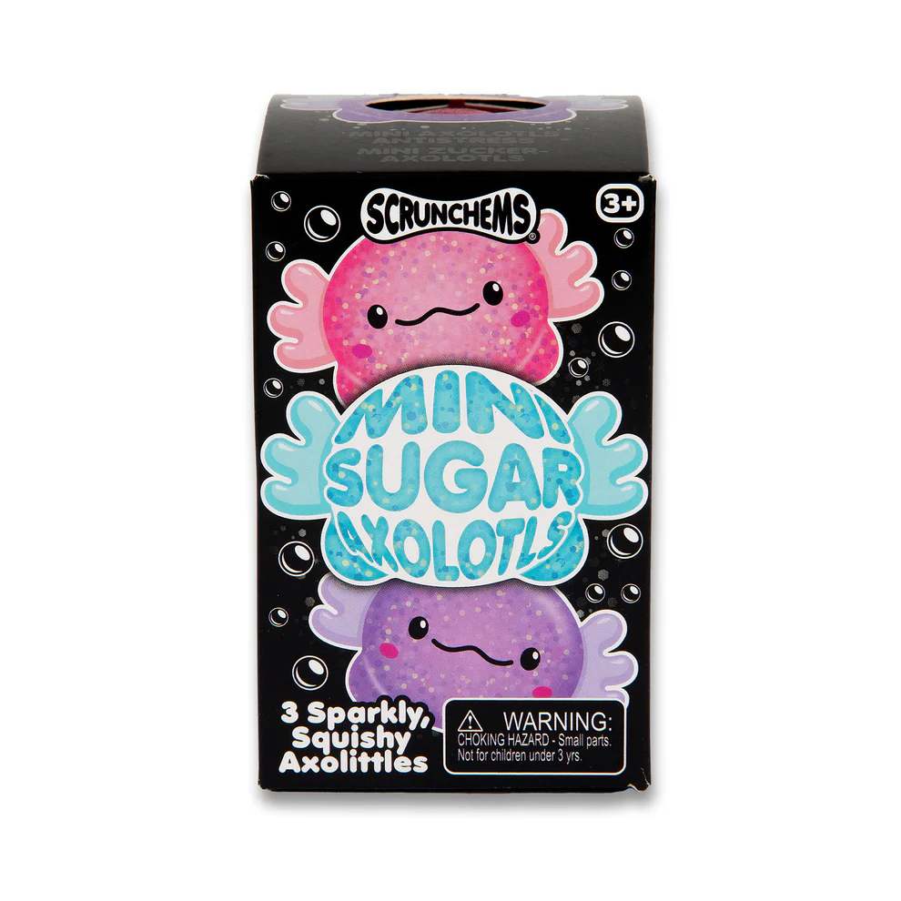 PREORDER ARRIVES MID SEPTEMBER Scrunchems® Mini Sugar Axolotls Squishy Fidget Toy (3pc)