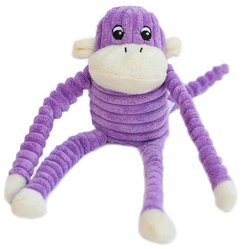 ZippyPaws Spencer Crinkle Monkey Purple Small