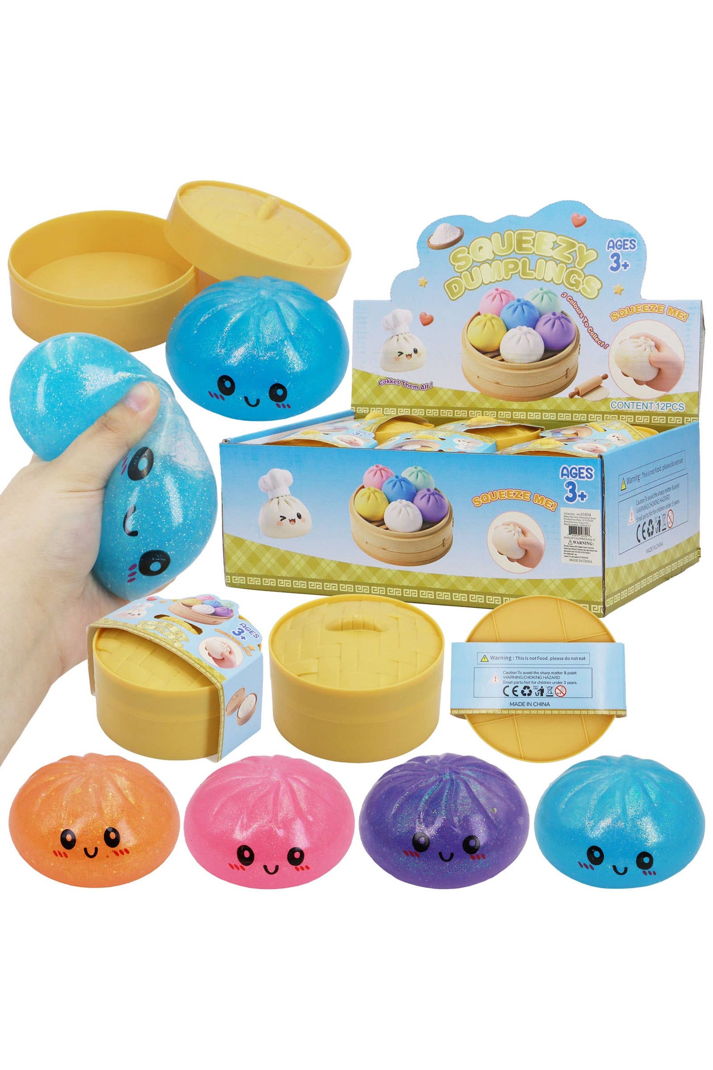 Glitter Jelly Bao Bun Dumpling Jiggly Slime Squishy