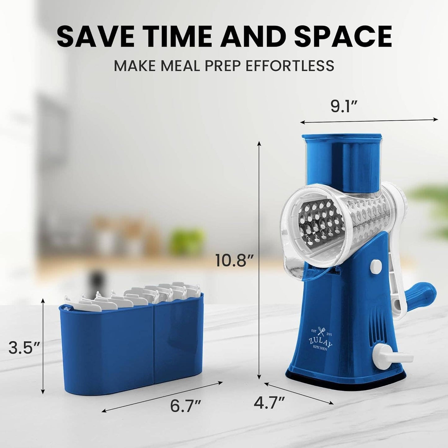 Rotary Cheese Grater with 5 Interchangeable Drums