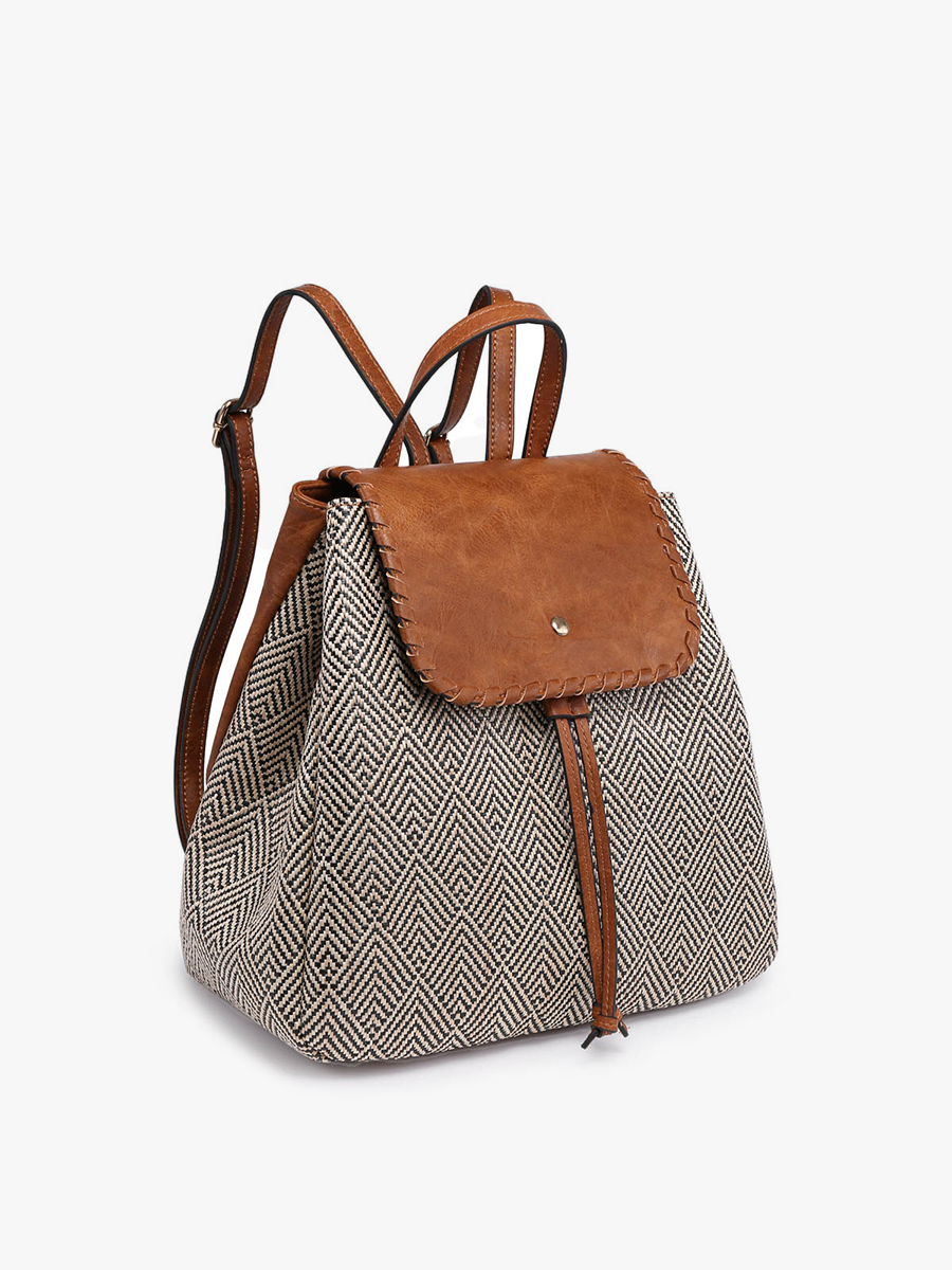 SALE $30!!! RETAIL $56 BP1919 Saffron 2 Tone Straw-Textured Backpack