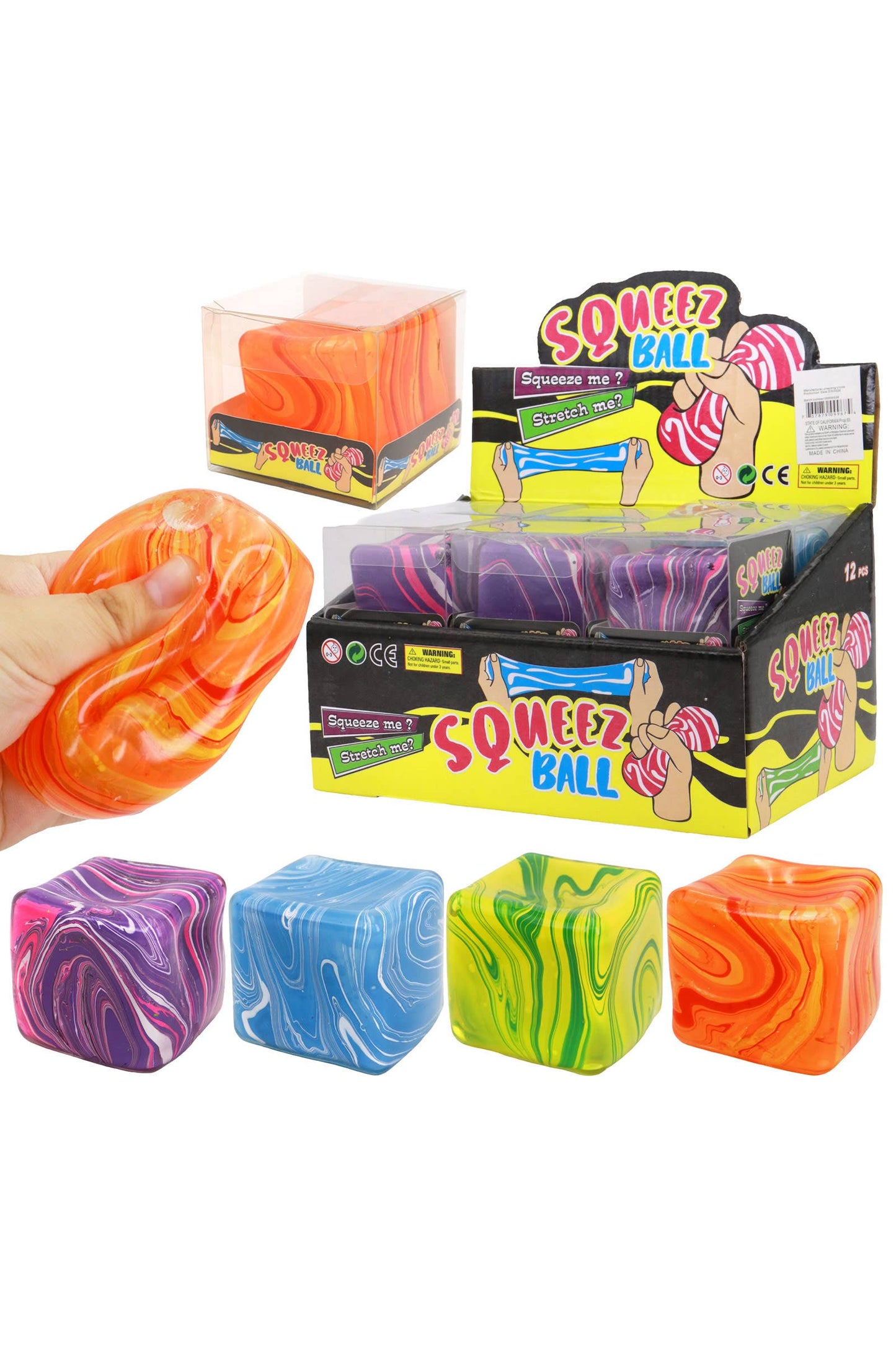 JUST ARRIVED Marbled Cube Putty Filled Squishy MYSTERY COLOR
