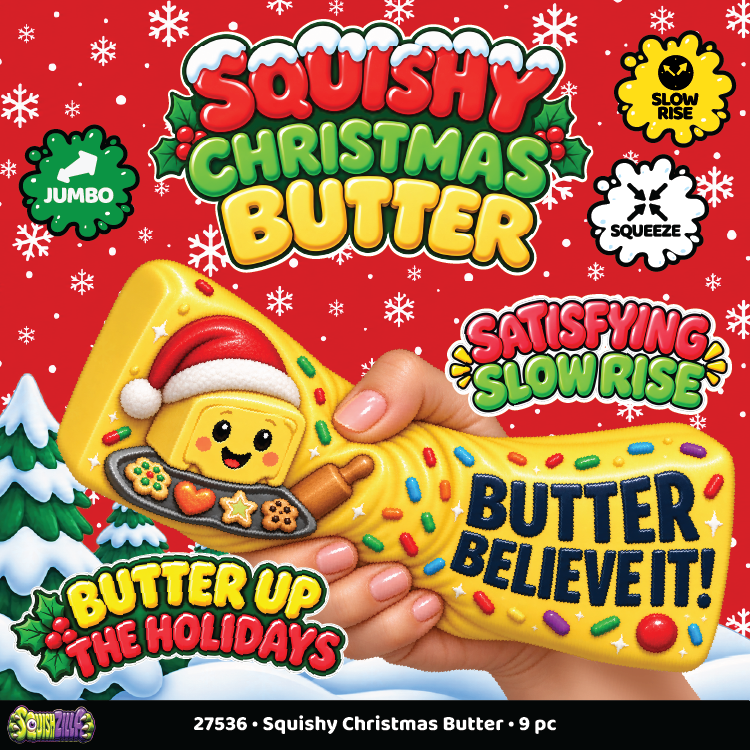 Fun Doh 10" Christmas JUMBO Butter Slow-Rise Toy - 9/Display: Wholesale Price