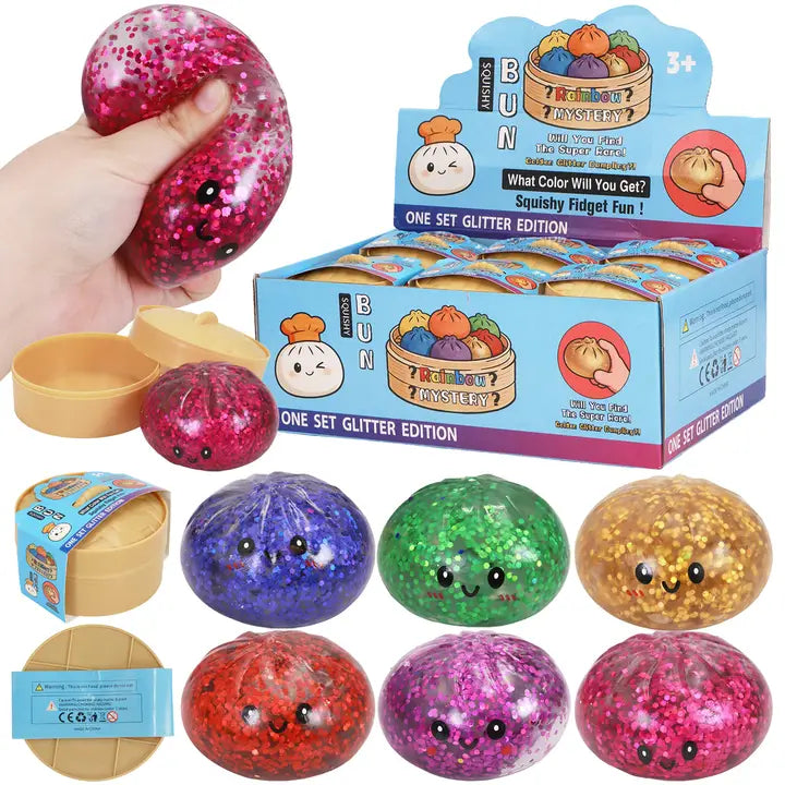 Glitter Jelly Bao Bun Dumpling Jiggly Slime Squishy