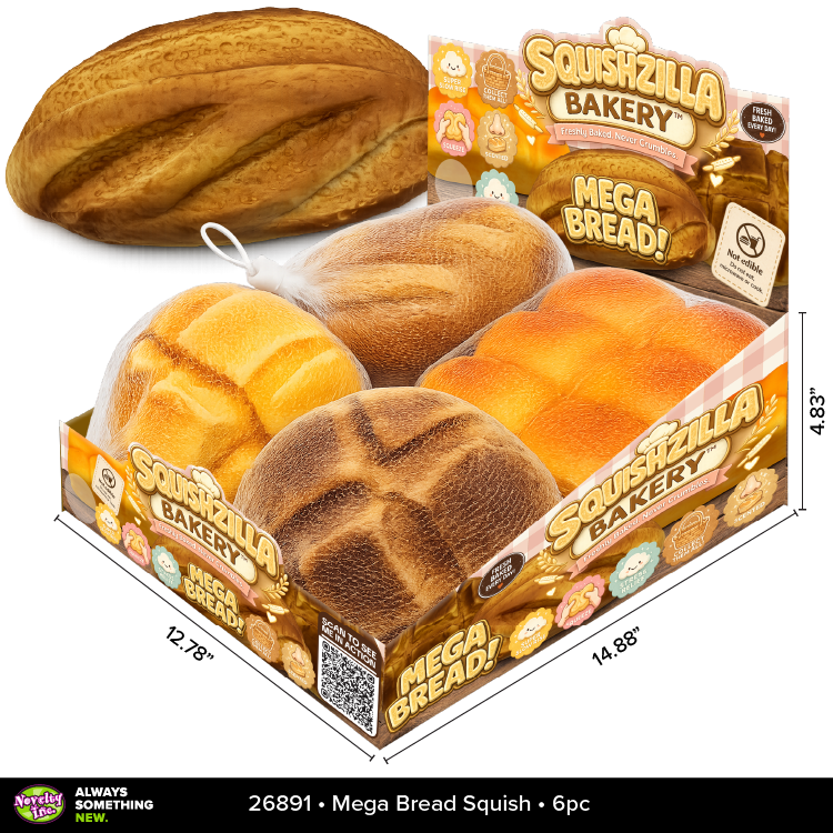 Fun Doh MEGA 7" Bread Slow Rise Squishy Bakery - 6/Display: Wholesale Price