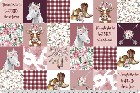 Custom Minky Blanket Cow Girl Rosewater