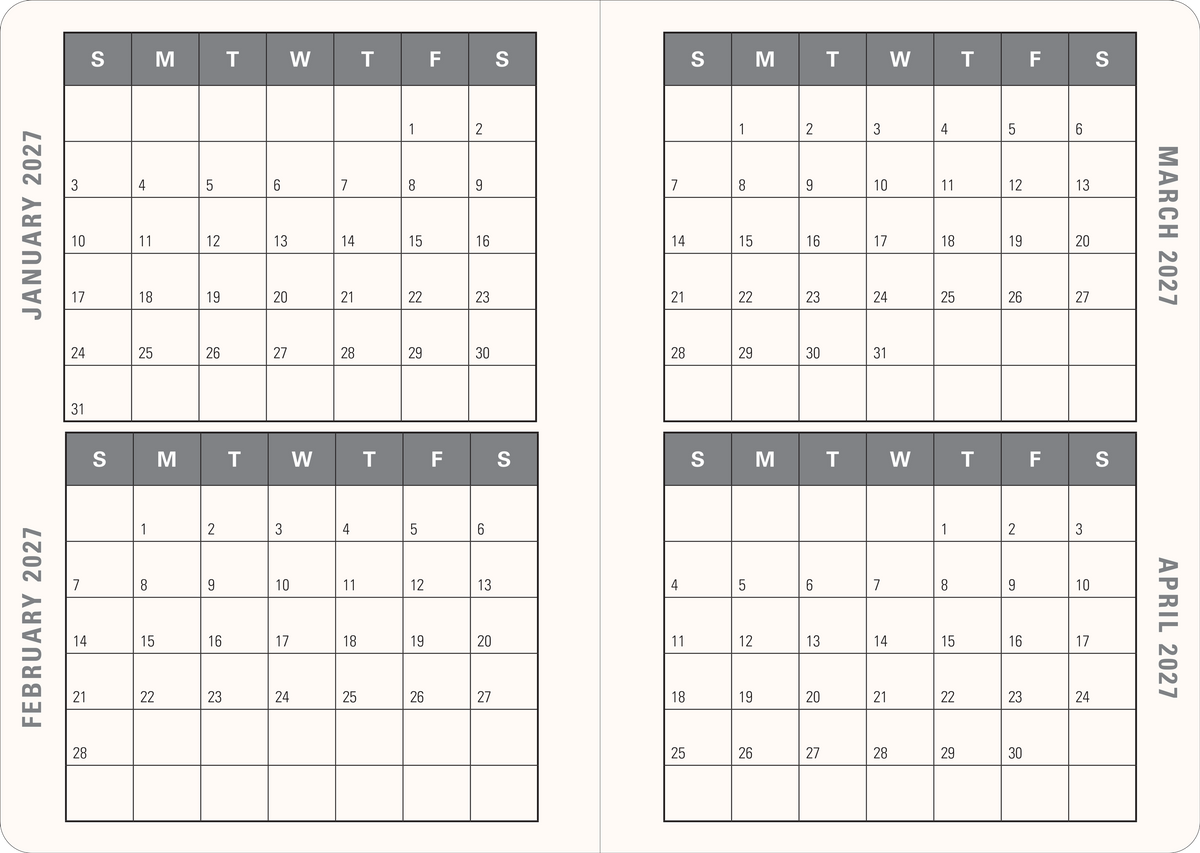2027 Highland Cow Weekly Planner