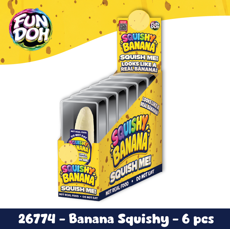 PREORDER ARRIVES EARLY AUGUST Fun Doh Squishy Banana - Viral Fidget & Stress Relief Toy