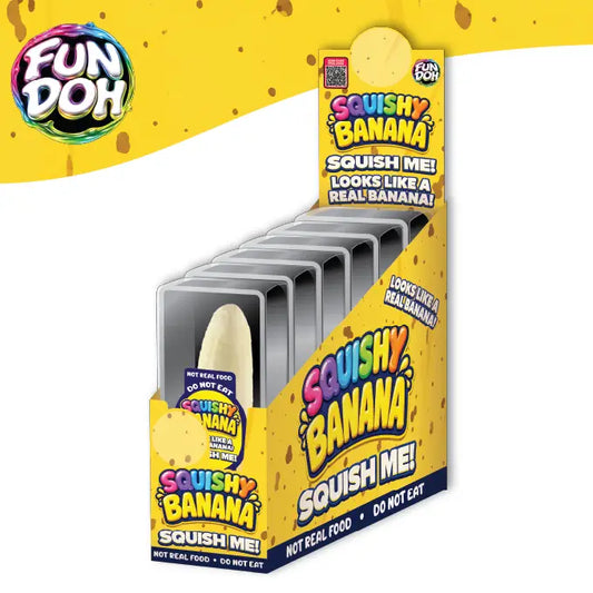 PREORDER ARRIVES EARLY AUGUST Fun Doh Squishy Banana - Viral Fidget & Stress Relief Toy