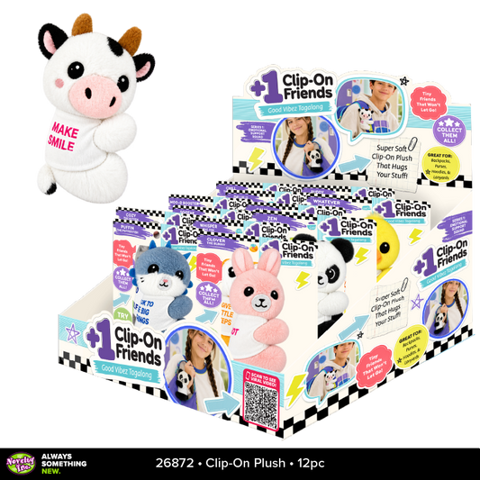 Emotioal Support Clip-on Soft Plush Animals - 12/Display: Wholesale Price