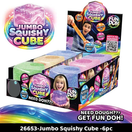 ARRIVES EARLY JULY Fun Doh JUMBO Squishy Cube | Viral Assortment