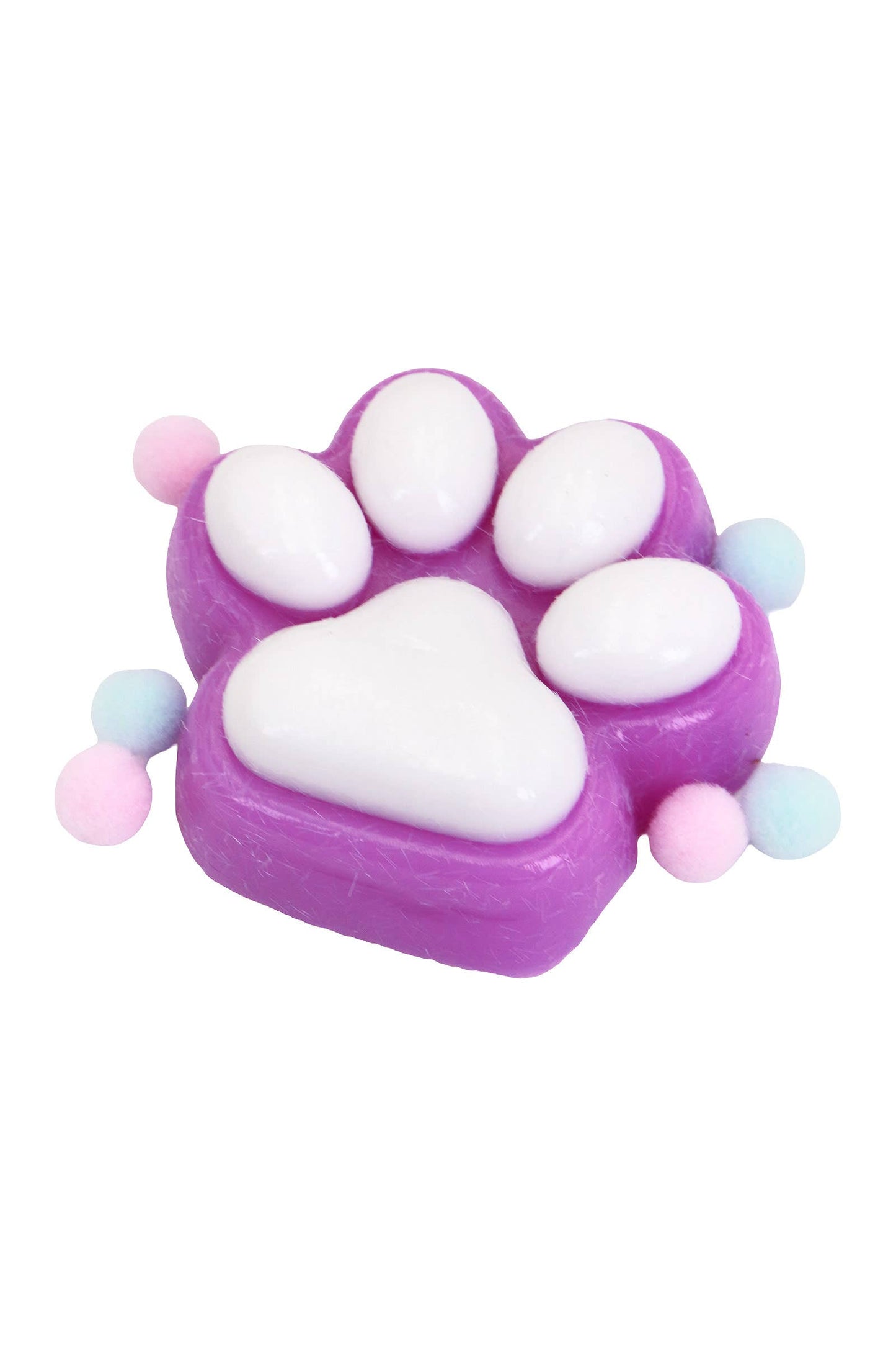 Animal Paw Lightly Flocked Pom Pom Sticky Mochi Squishy Bag