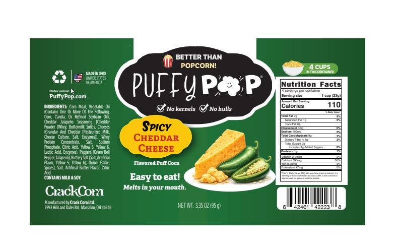 Crack Corn / Puffy Pop - Jalapeño Cheddar Cheese (4 oz)