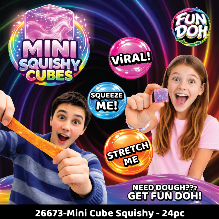 Fun Doh MINI Squishy Cube 2 Pack VIRAL MYSTERY COLOR