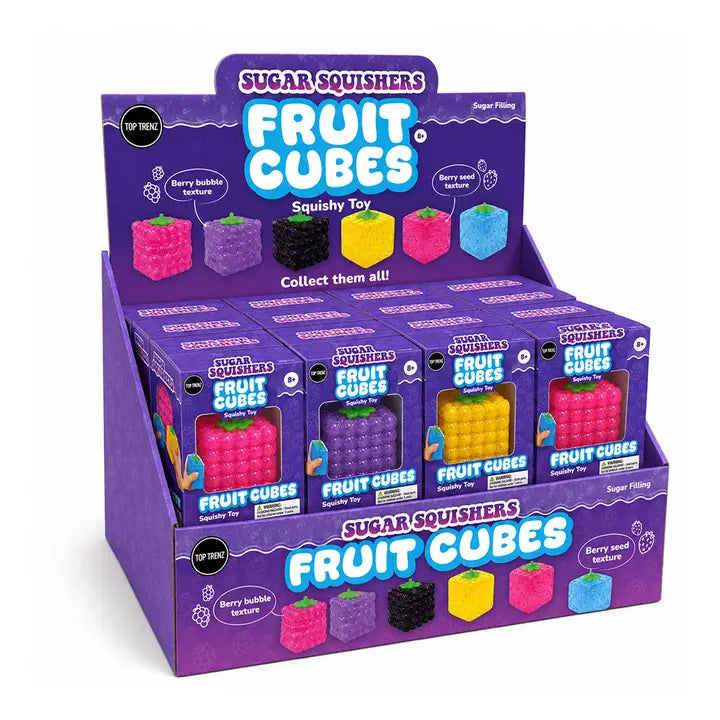 Top Trenz Super Duper Sugar Squishers Fruit Cubes Gel Fidget Toy | PREORDER Late November