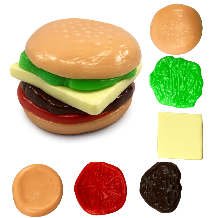 Fun Doh Build A Squish Burger Stack Sensory Toy - 12/Display: Wholesale Price
