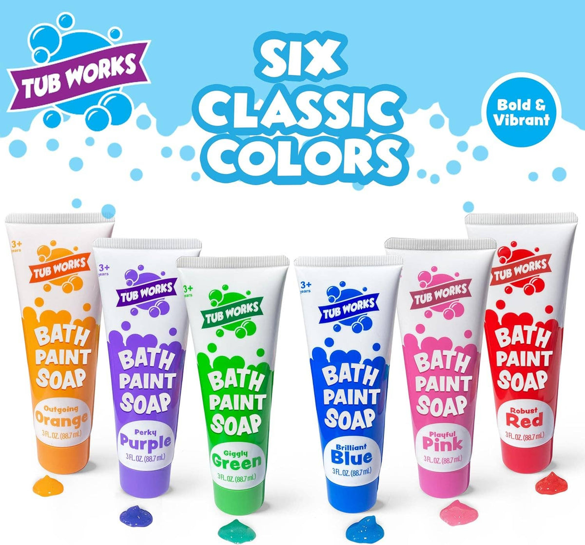 Tub Works® Bath Paint Soap Bath Toy, Classic 6 Pack