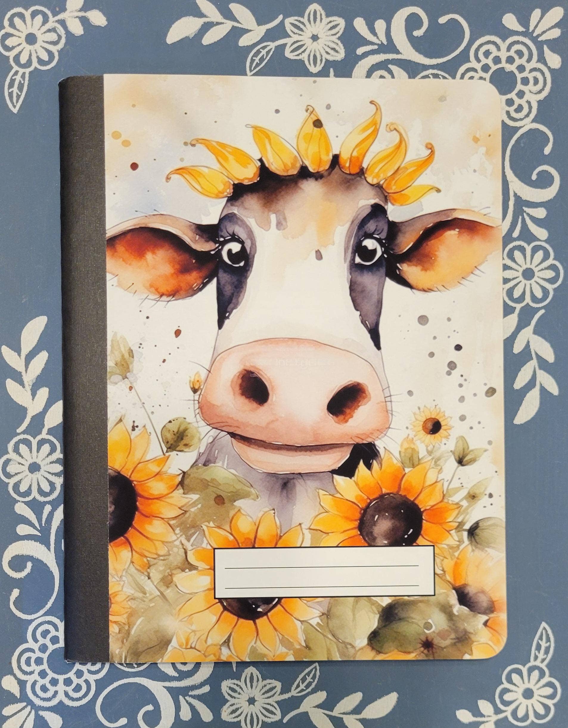 Cow, Sunflower Cow, Covered Notebook – My Minky Obsession
