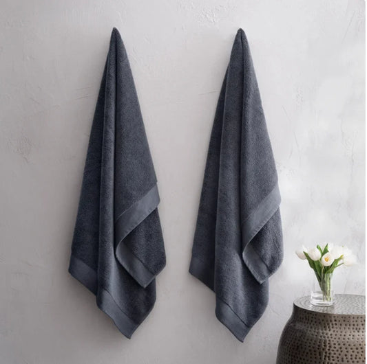 Set of 2 Charisma Egyptian Cotton Bath Towel 30" x 58" Charcoal color-